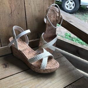 Creme Colored Summer Wedges